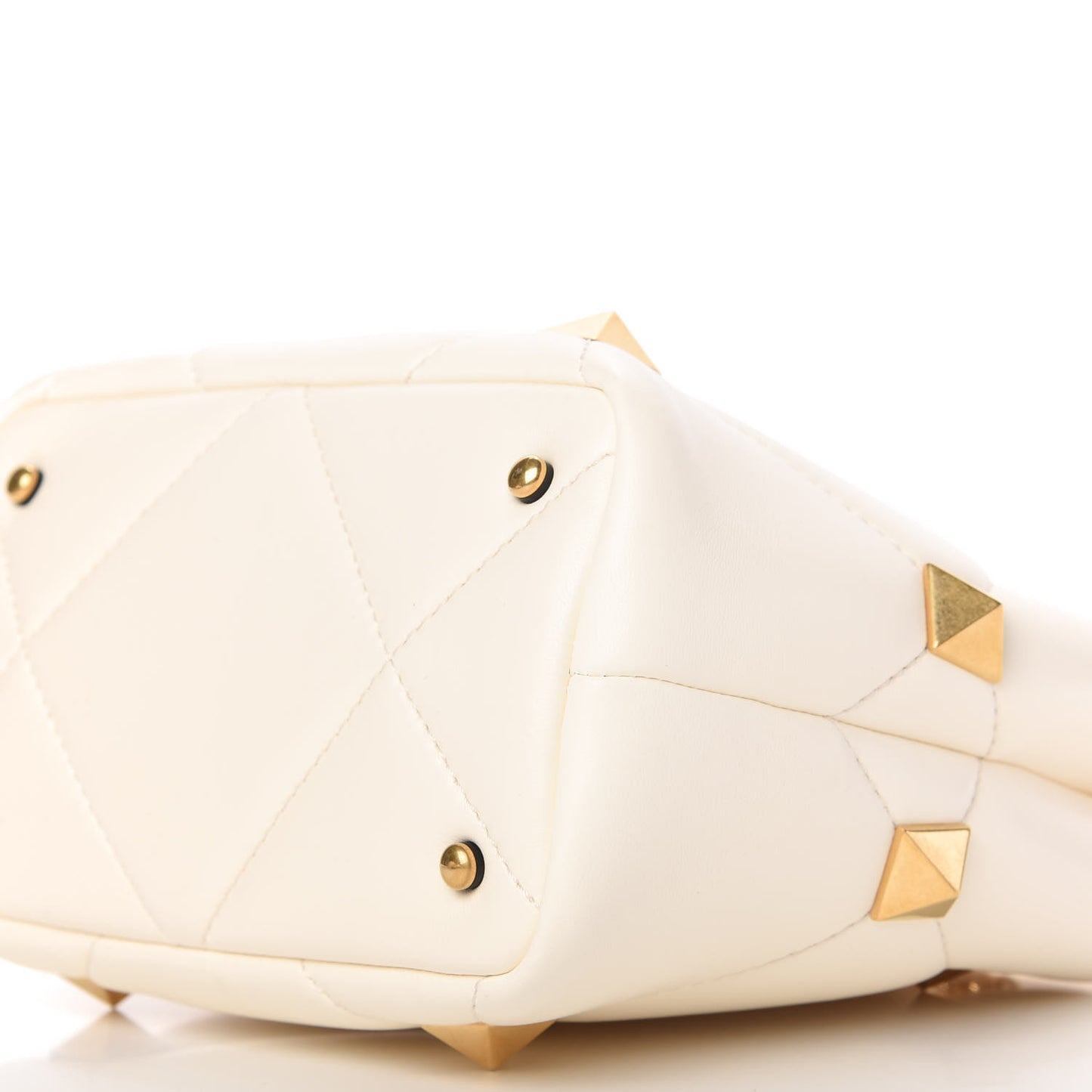 Nappa Small Roman Stud The Handle Bag Ivory