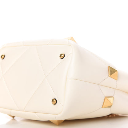 Valentino Garavani Nappa Small Roman Stud The Handle Bag Ivory 7 of 9