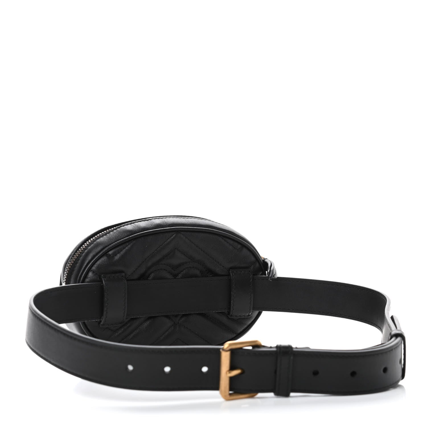 Gucci Calfskin Matelasse GG Marmont Belt Bag 85 34 Black 2 of 4