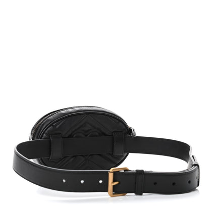 Gucci Calfskin Matelasse GG Marmont Belt Bag 85 34 Black 2 of 4