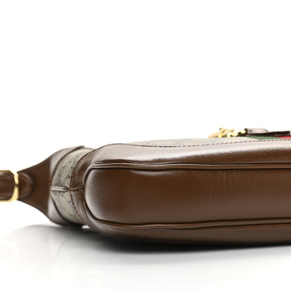Gucci GG Supreme Monogram Azalea Calfskin Web Small Jackie 1961 Hobo Beige Ebony Brown Sugar 9 of 11