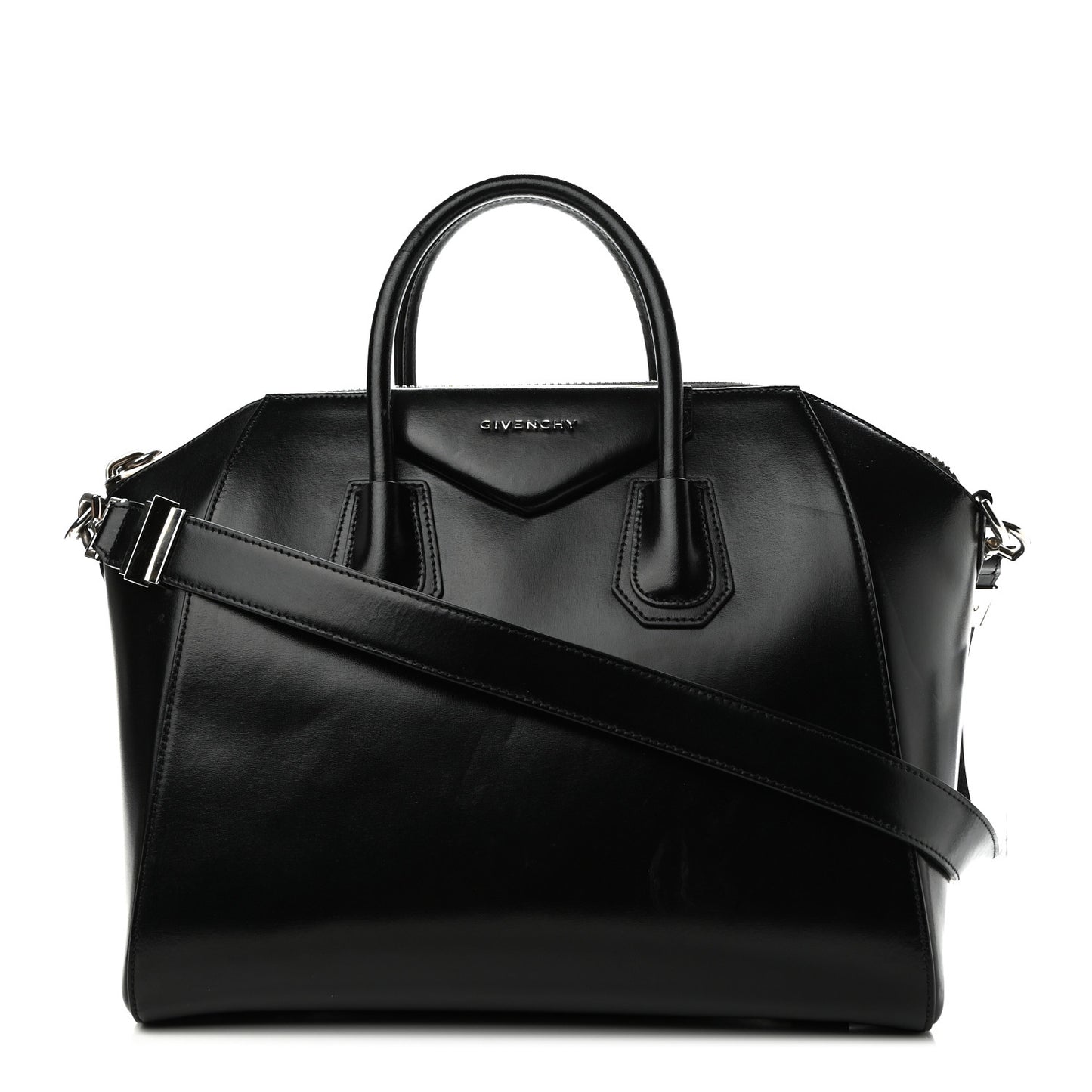 Shiny Lord Calfskin Medium Antigona Black