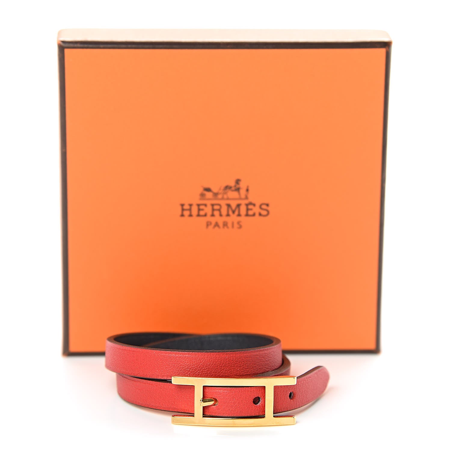 Hermes Swift Behapi Double Tour Bracelet T1 Rouge De Coeur Bleu Indigo 4 of 4