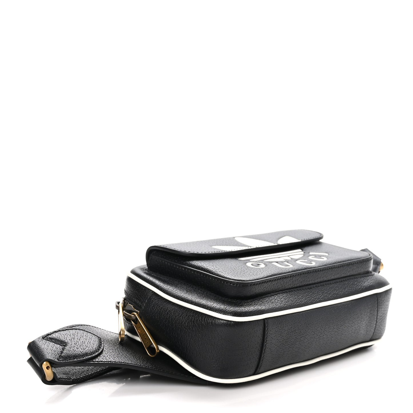 X ADIDAS Textured Dollar Calfskin Belt Bag Black