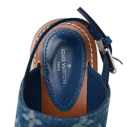 Louis Vuitton Monogram Denim Starboard Flat Thong Sandal 37 Blue 7 of 8