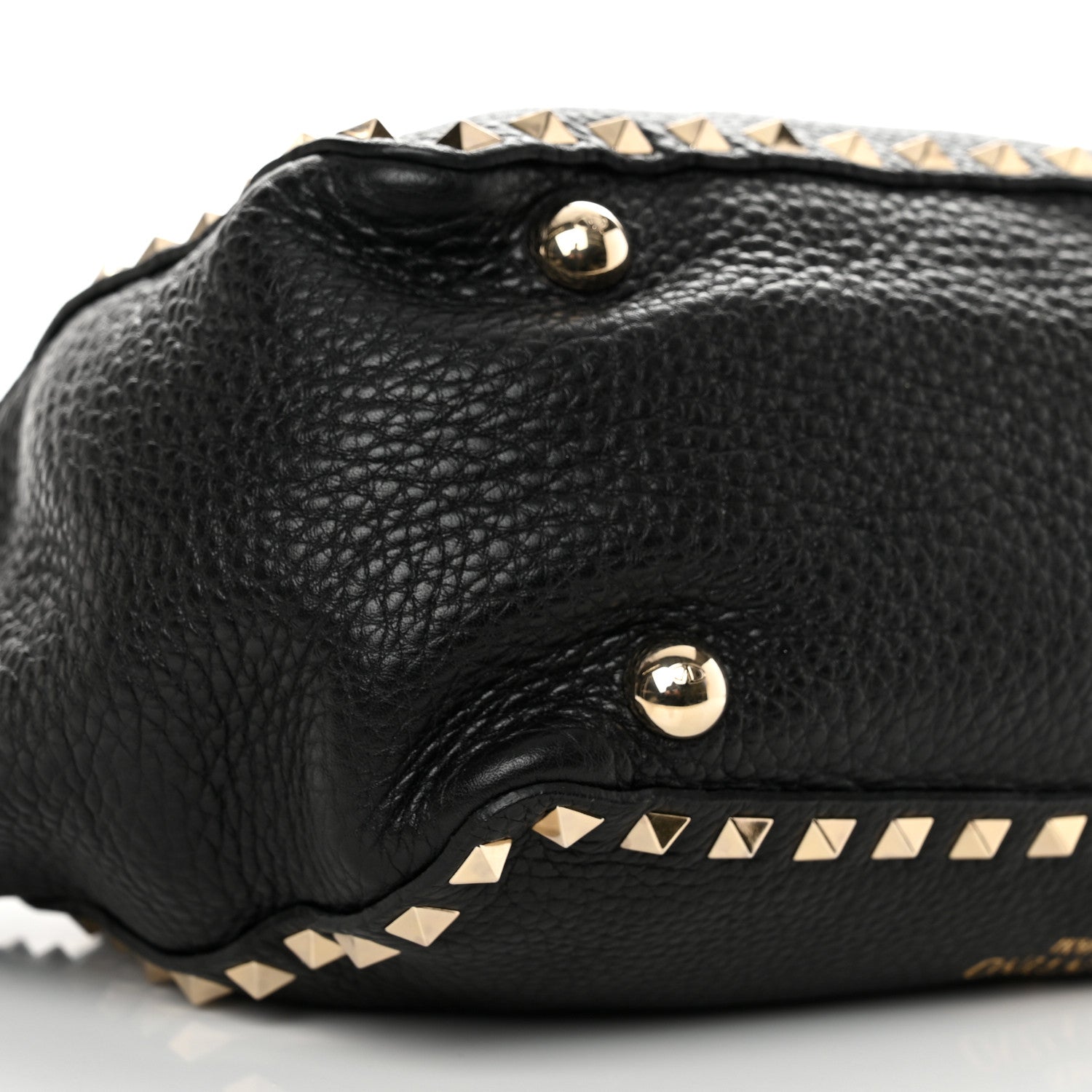 Valentino Garavani Grained Calfskin Small Rockstud Tote Black 8 of 9
