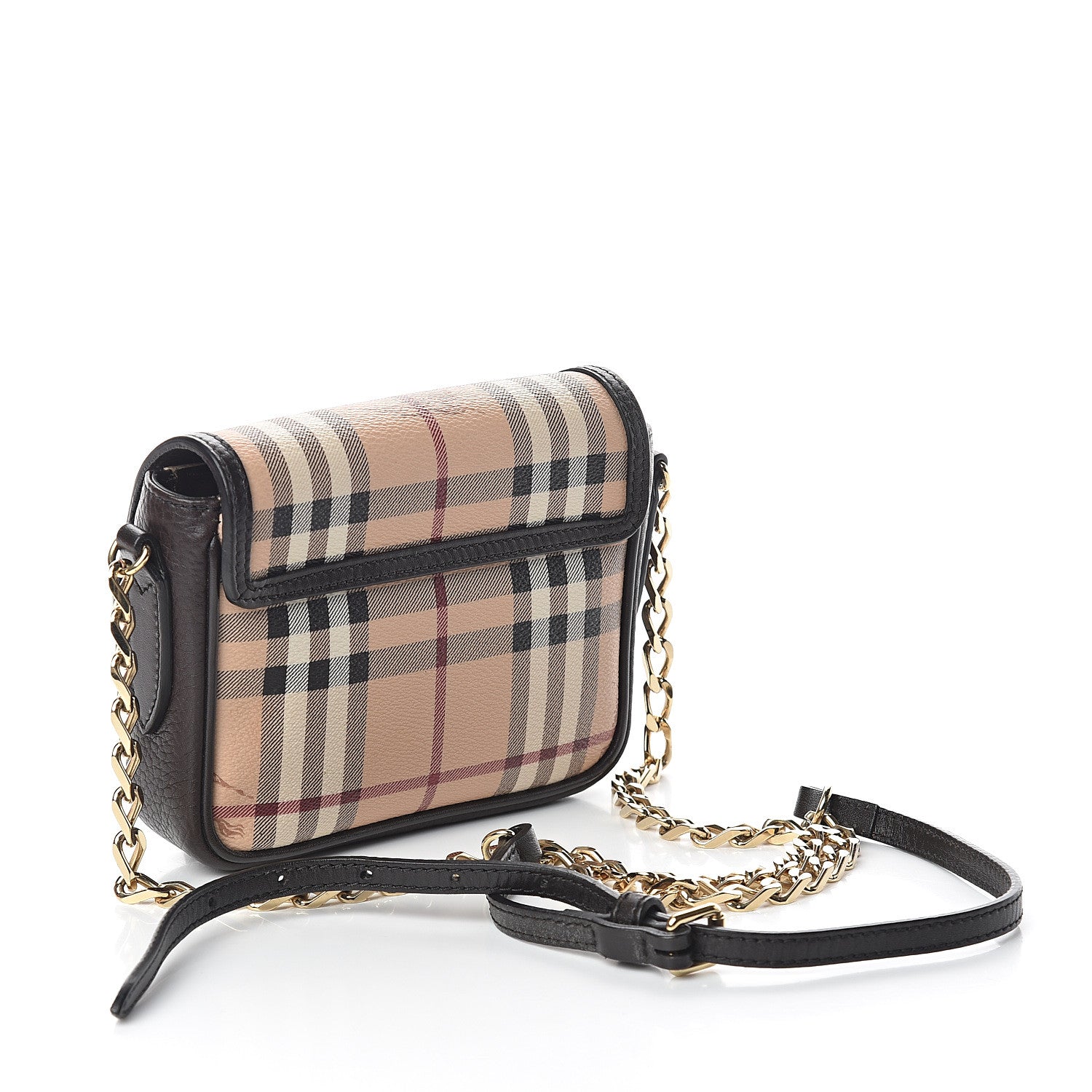 Burberry Haymarket Check Mini Tassel Crossbody Bag Chocolate 2 of 7