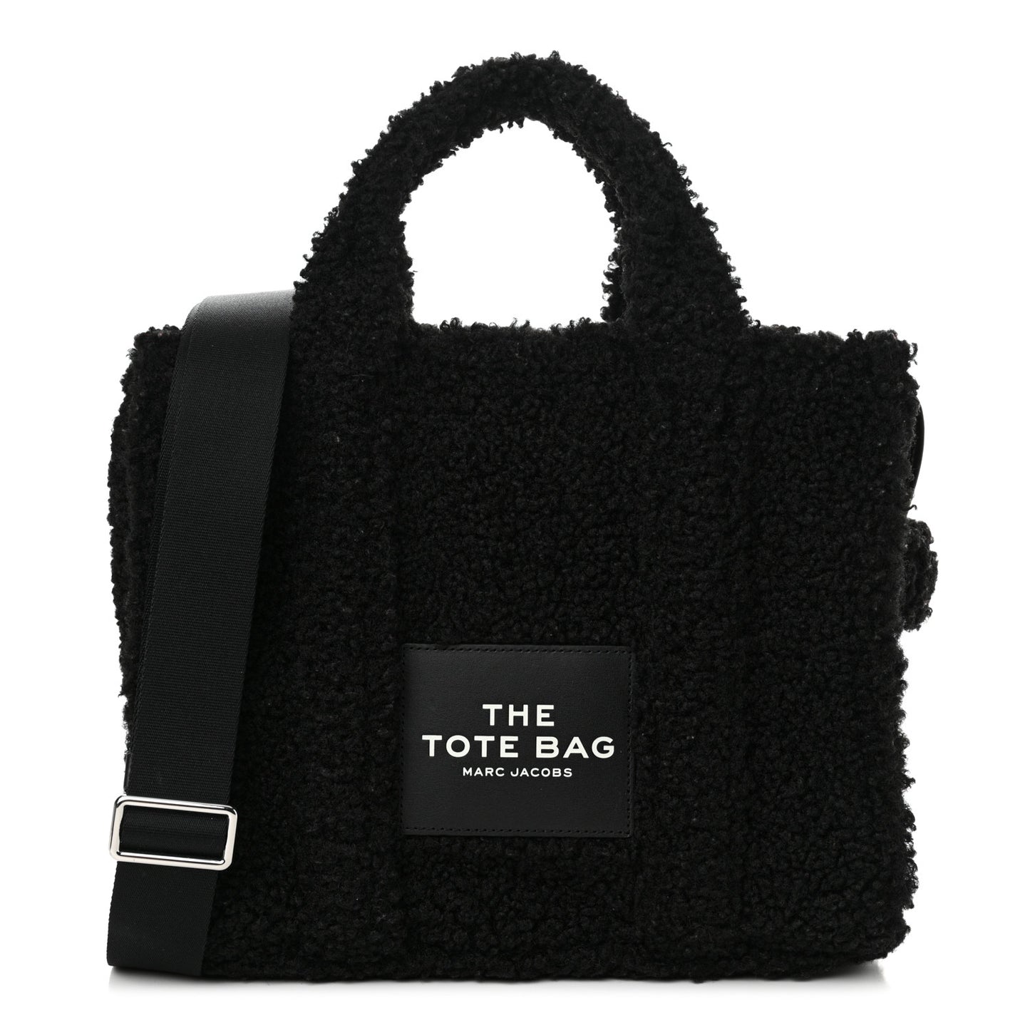 Polyester Cotton Medium The Teddy Traveler Tote Bag Black