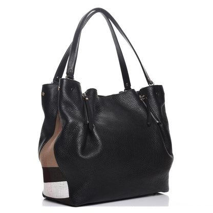 Burberry Grainy Calfskin House Check Medium Maidstone Black 3 of 8