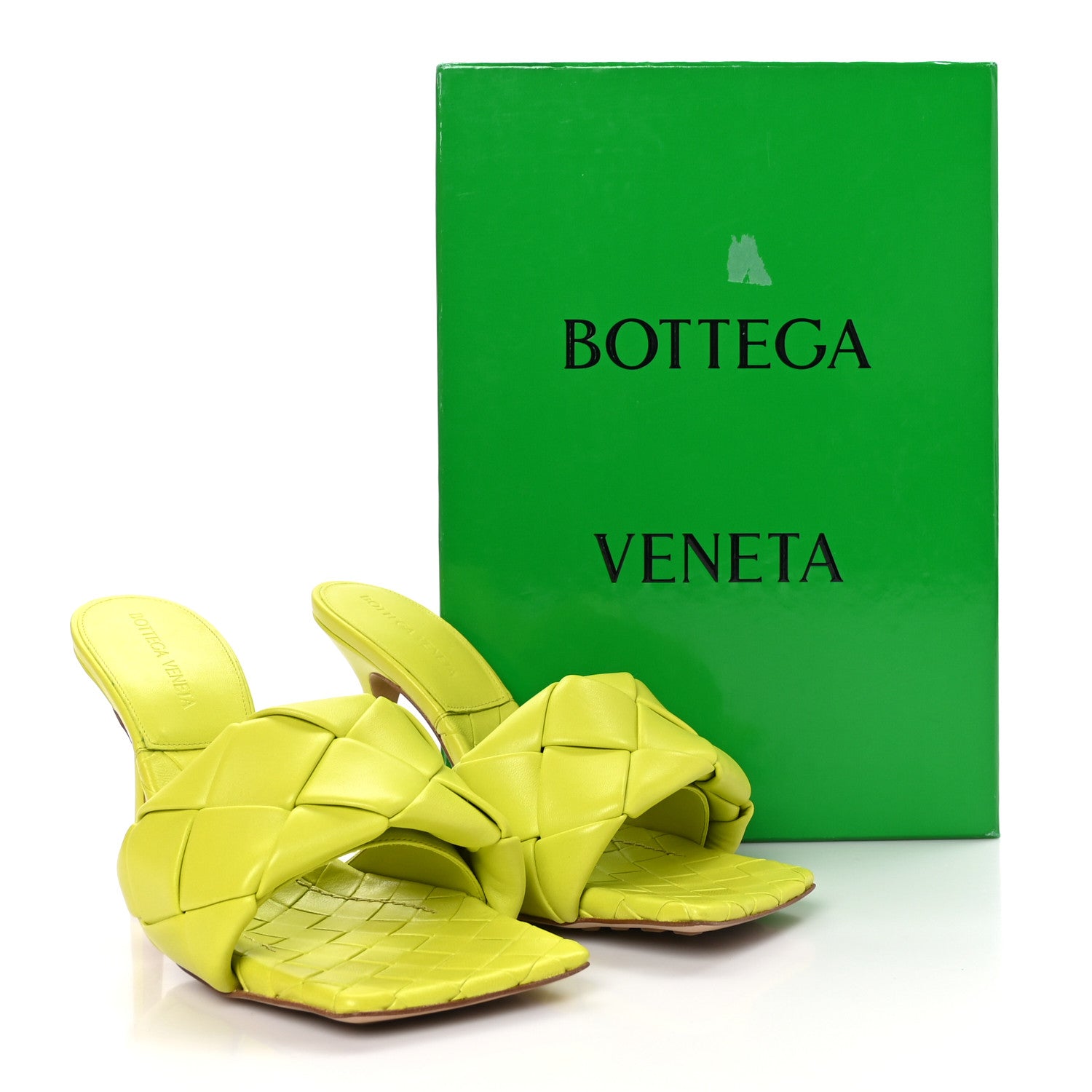 Bottega Veneta Nappa Maxi Intrecciato Lido 90mm Mule Sandals 38.5 Kiwi 8 of 8