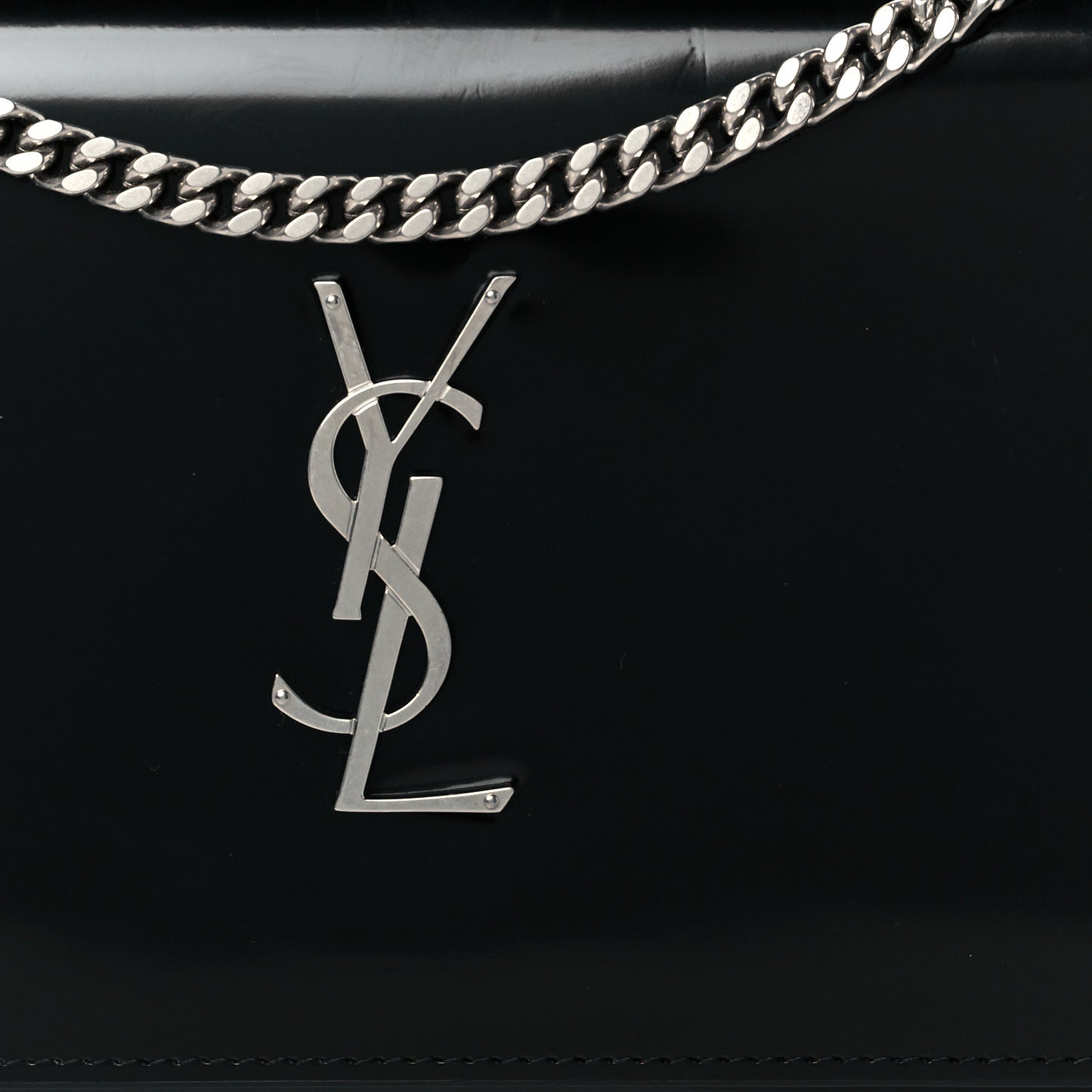 Glazed Calfskin Cassandre Wallet On Chain WOC Black