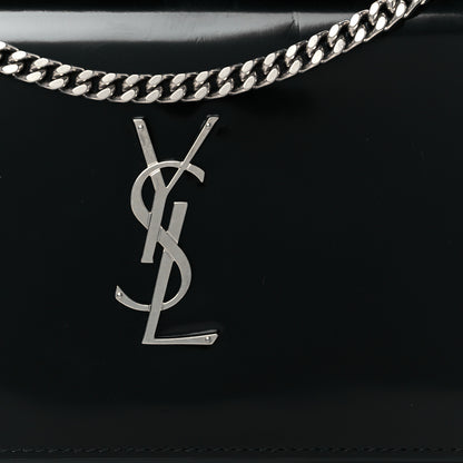 Saint Laurent Glazed Calfskin Cassandre Wallet On Chain WOC Black 7 of 9