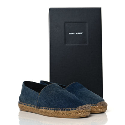 Saint Laurent Canvas Nappa Elba Light Logo Embroidered Espadrilles 38.5 Black 10 of 10