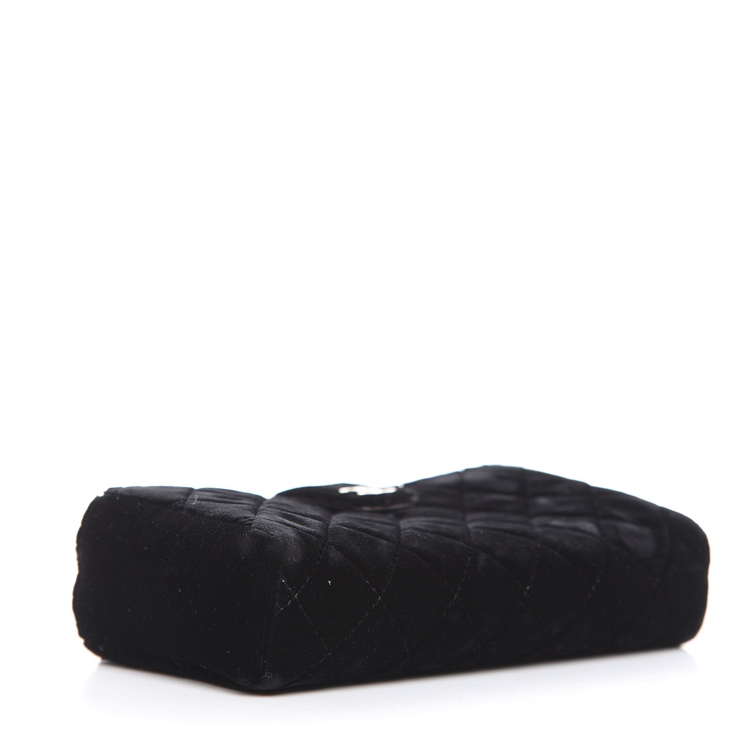 Chanel Velvet Quilted Small Clutch With Chain Black 4 of 12