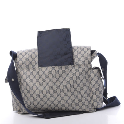 Gucci GG Plus Monogram Messenger Diaper Bag Navy 5 of 12
