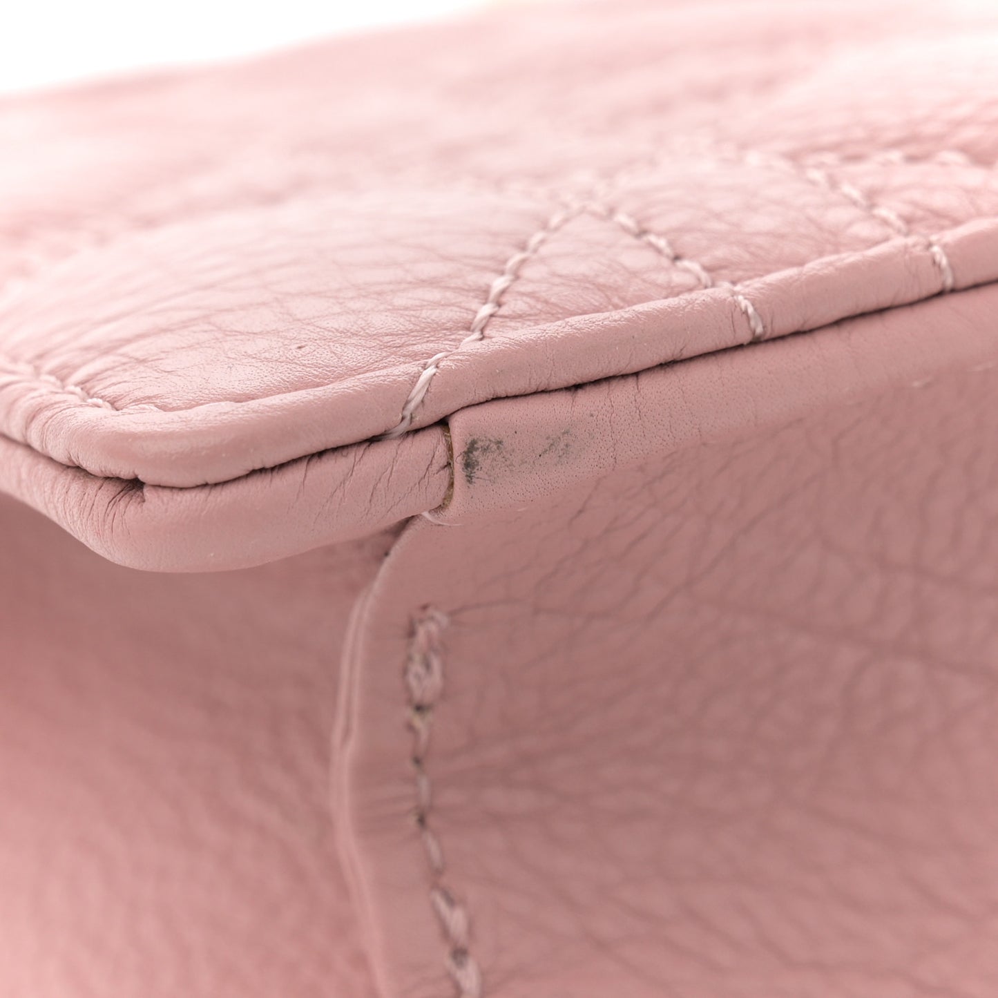 Calfskin Cannage Caro Zipped Pouch With Chain Fard