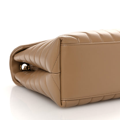 Saint Laurent Calfskin Y Quilted Monogram Medium Loulou Chain Satchel Natural Tan 10 of 11