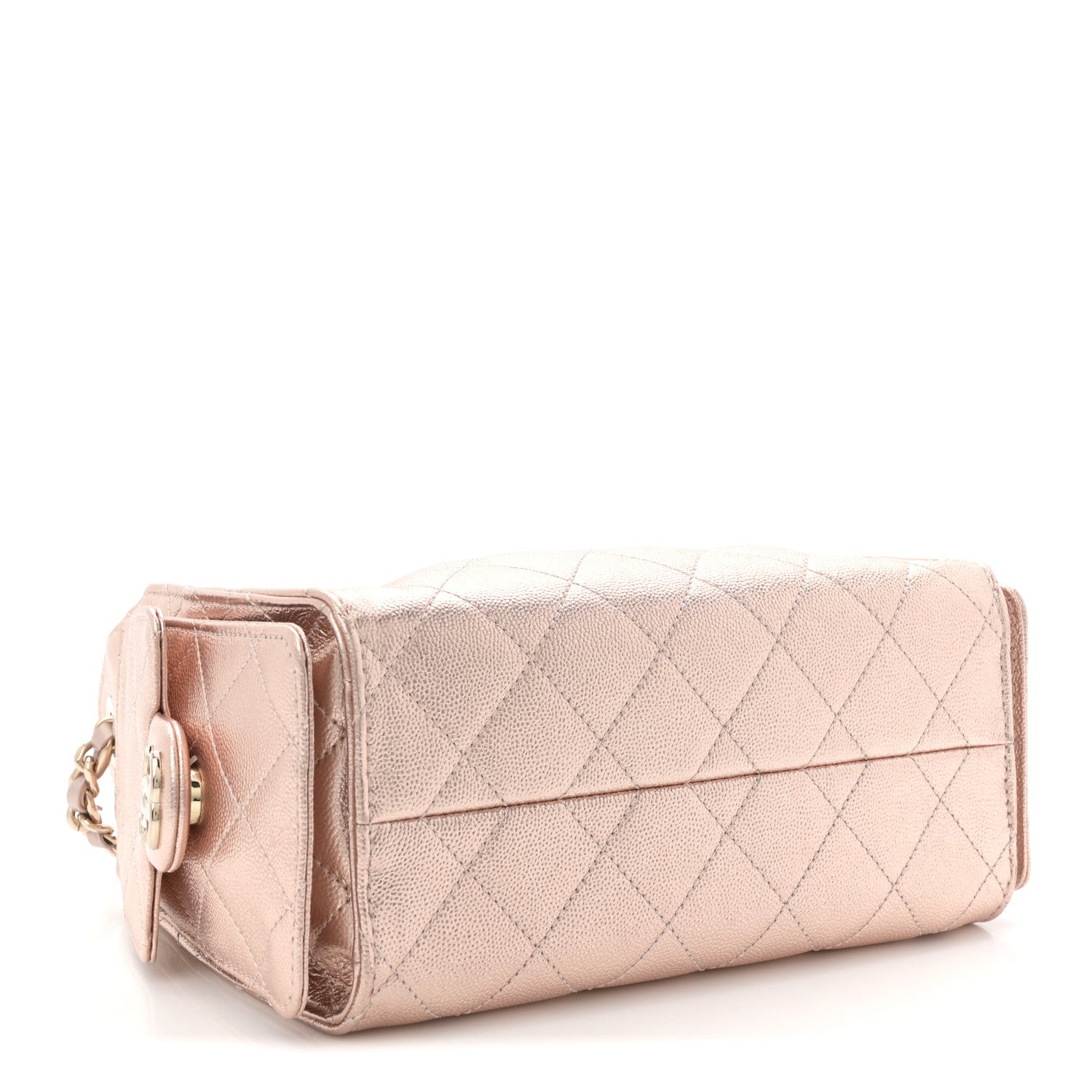 Chanel Metallic Caviar Quilted Mini Chanel 25 Handbag Copper 4 of 10