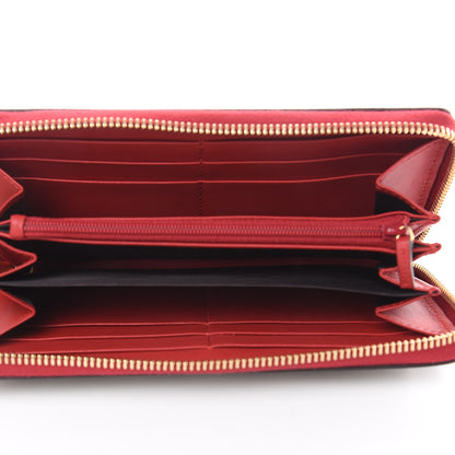 Gucci GG Supreme Monogram Embroidered Rainbow Zip Around Wallet Red 5 of 9