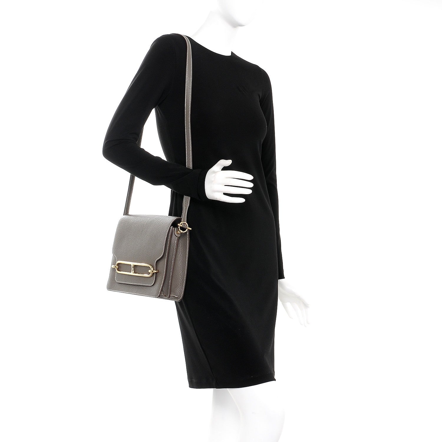 Hermes Taurillon Clemence Sac Roulis 23 Etoupe 2 of 8