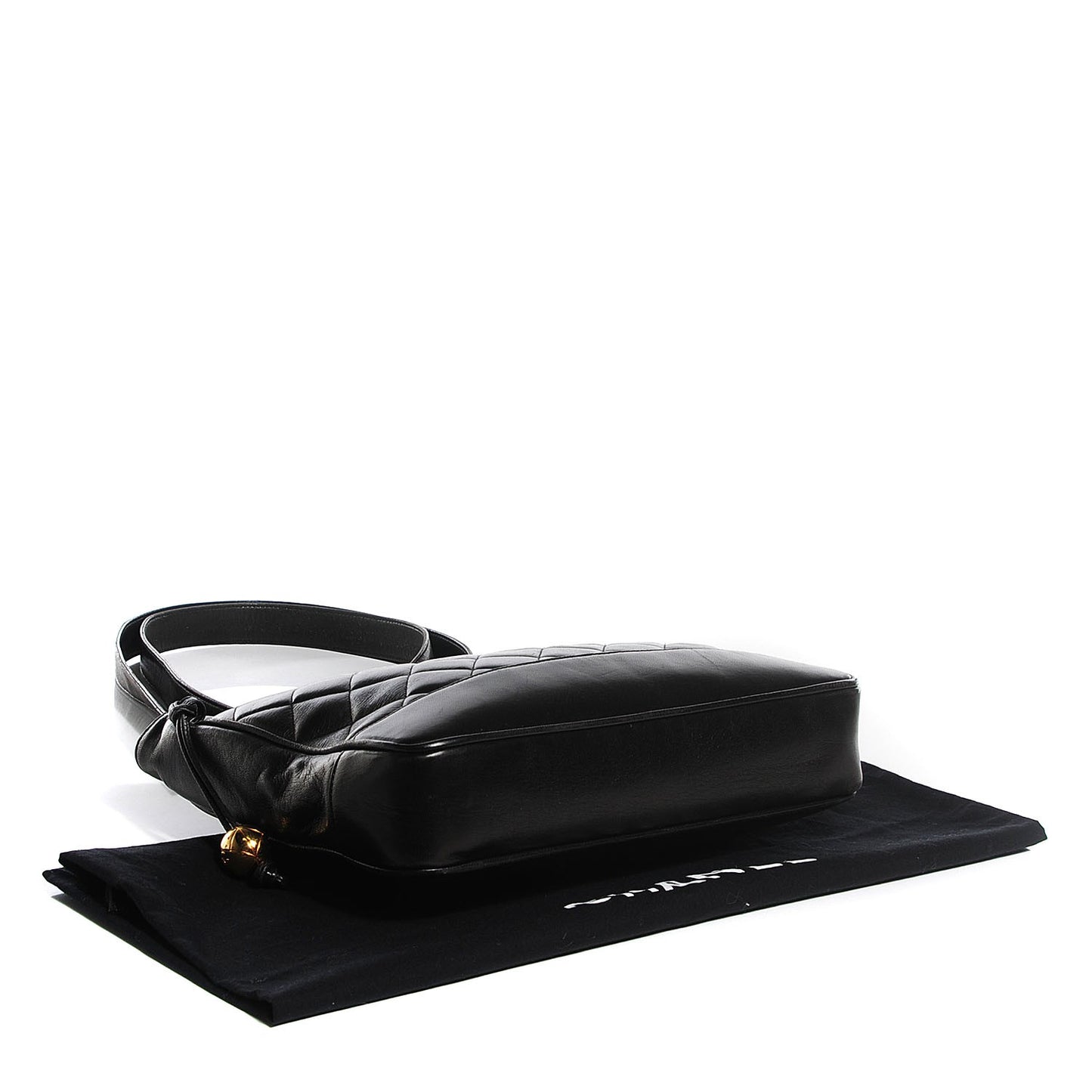 Lambskin Quilted Shoulder Bag Black