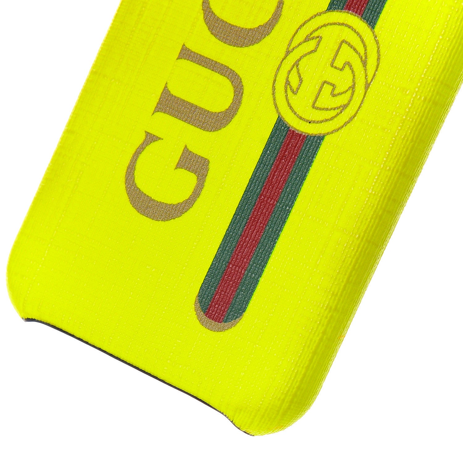 Gucci Rubber Print iPhone Xs Case Yellow Fluo Green 8 of 8