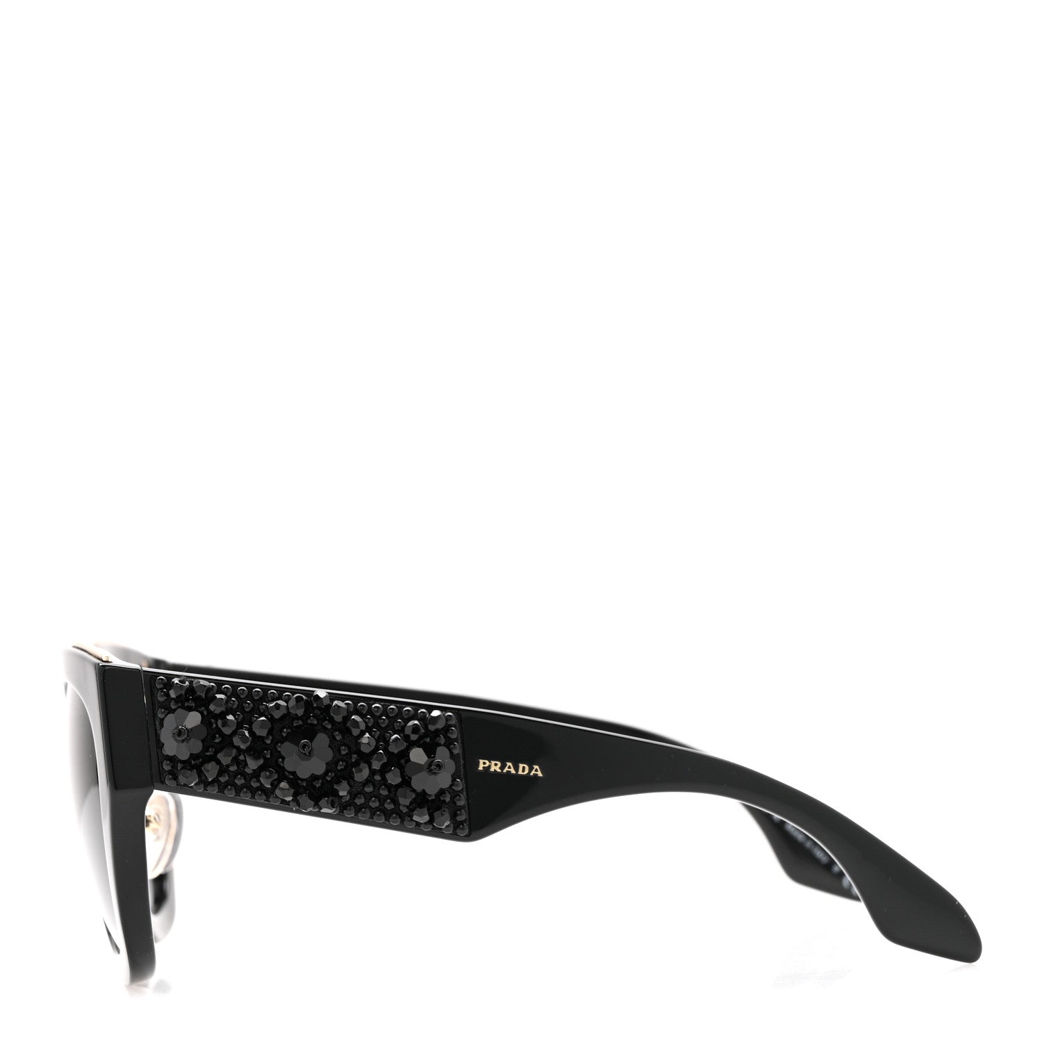 Prada Acetate Bead Sunglasses SPR 10T Black 3 of 8