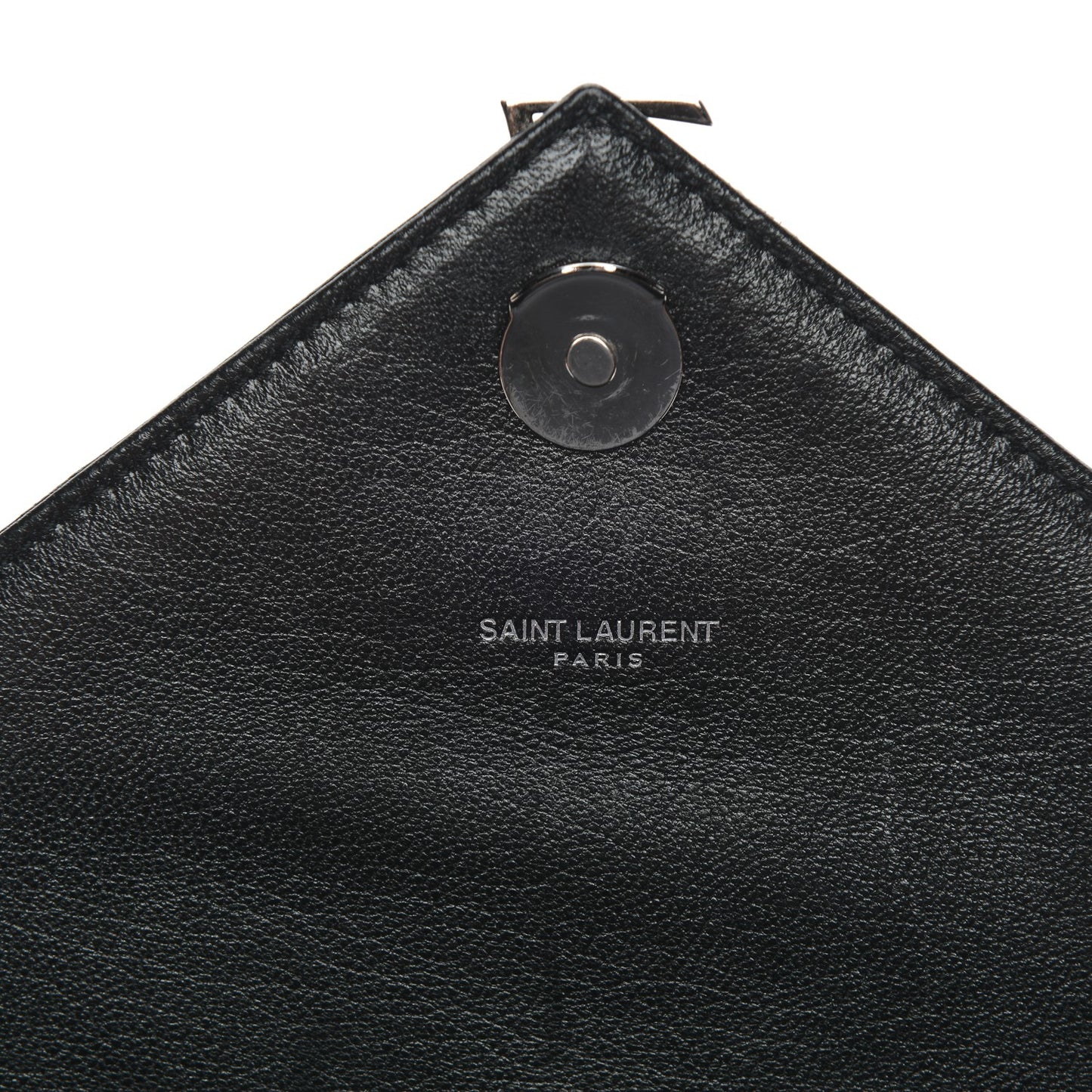 Sheepskin Matelasse Chevron Monogram Medium College Bag Black