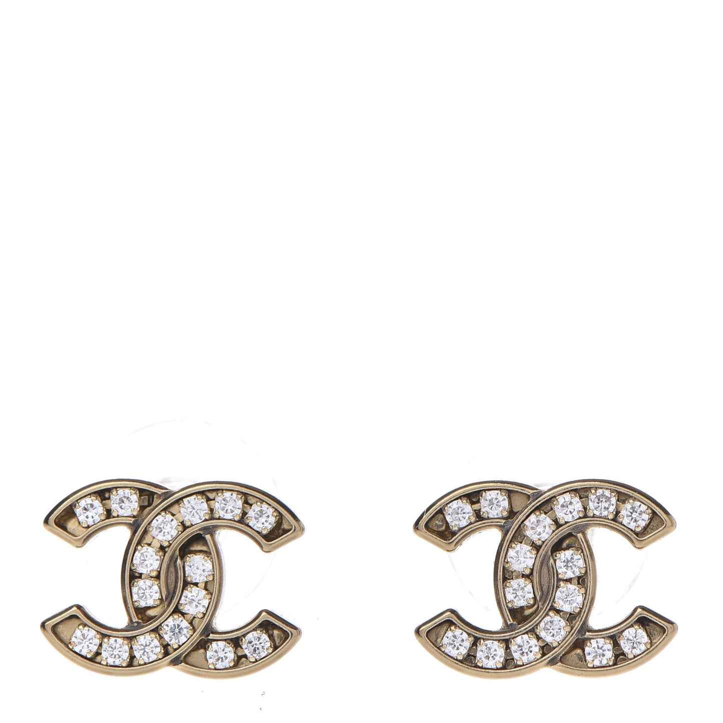 Crystal CC Earrings Gold