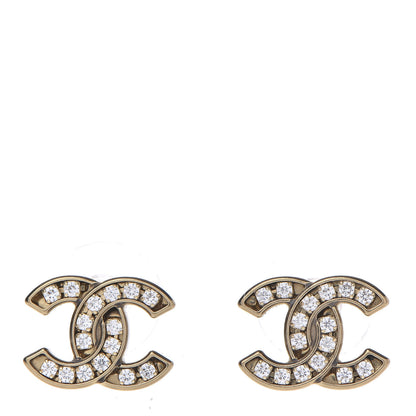 Chanel Crystal CC Earrings Gold 1 of 5