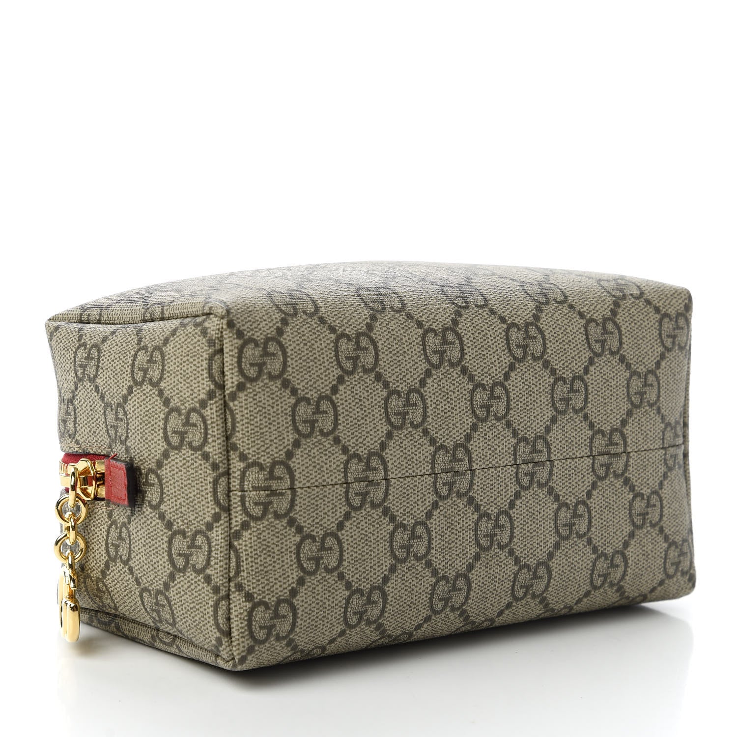 Gucci Soft GG Supreme Monogram Calfskin Medium Ophidia Cosmetic Case Beige Ebony Hibiscus Red 4 of 10