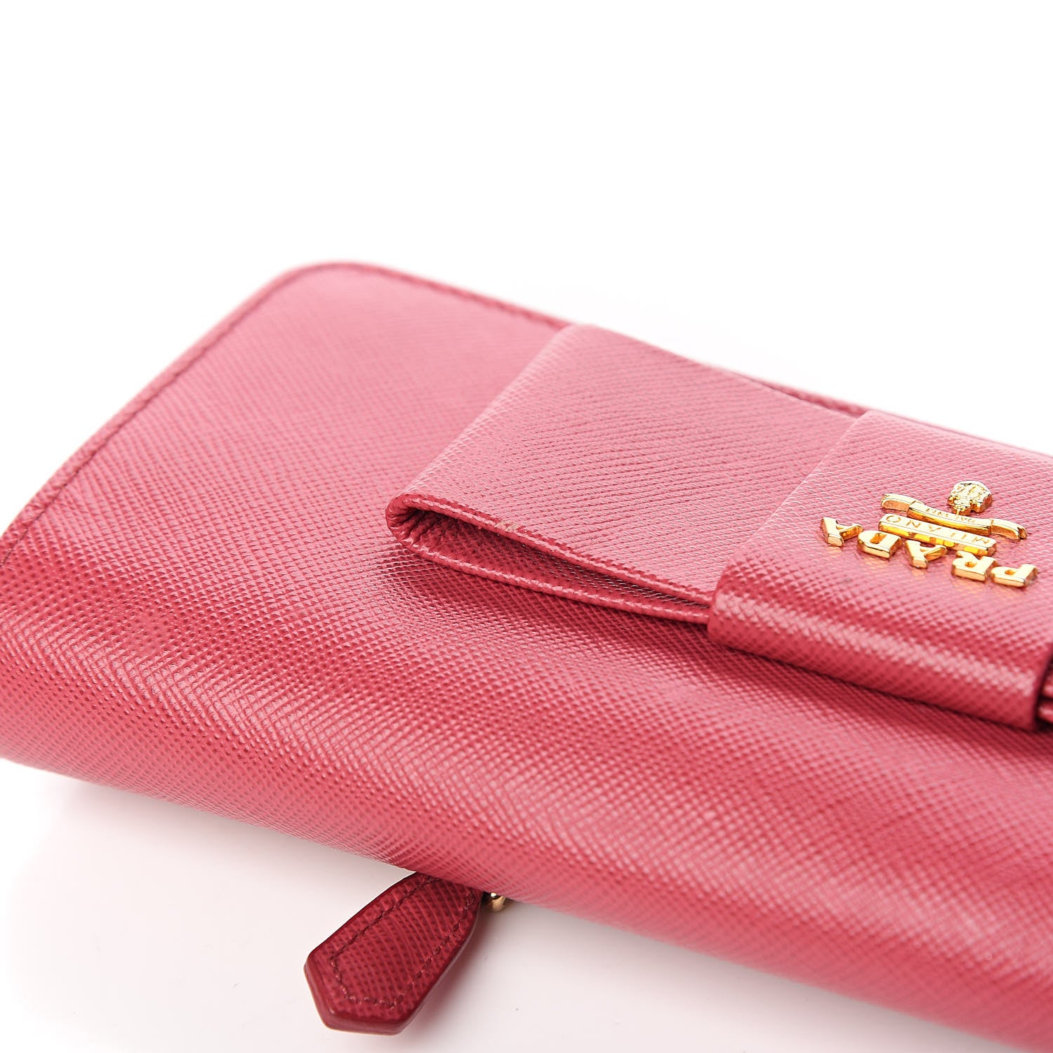 Prada Saffiano Bow Continental Wallet Peonia 7 of 7