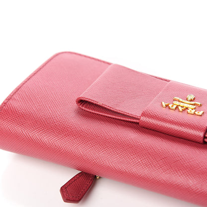 Prada Saffiano Bow Continental Wallet Peonia 7 of 7