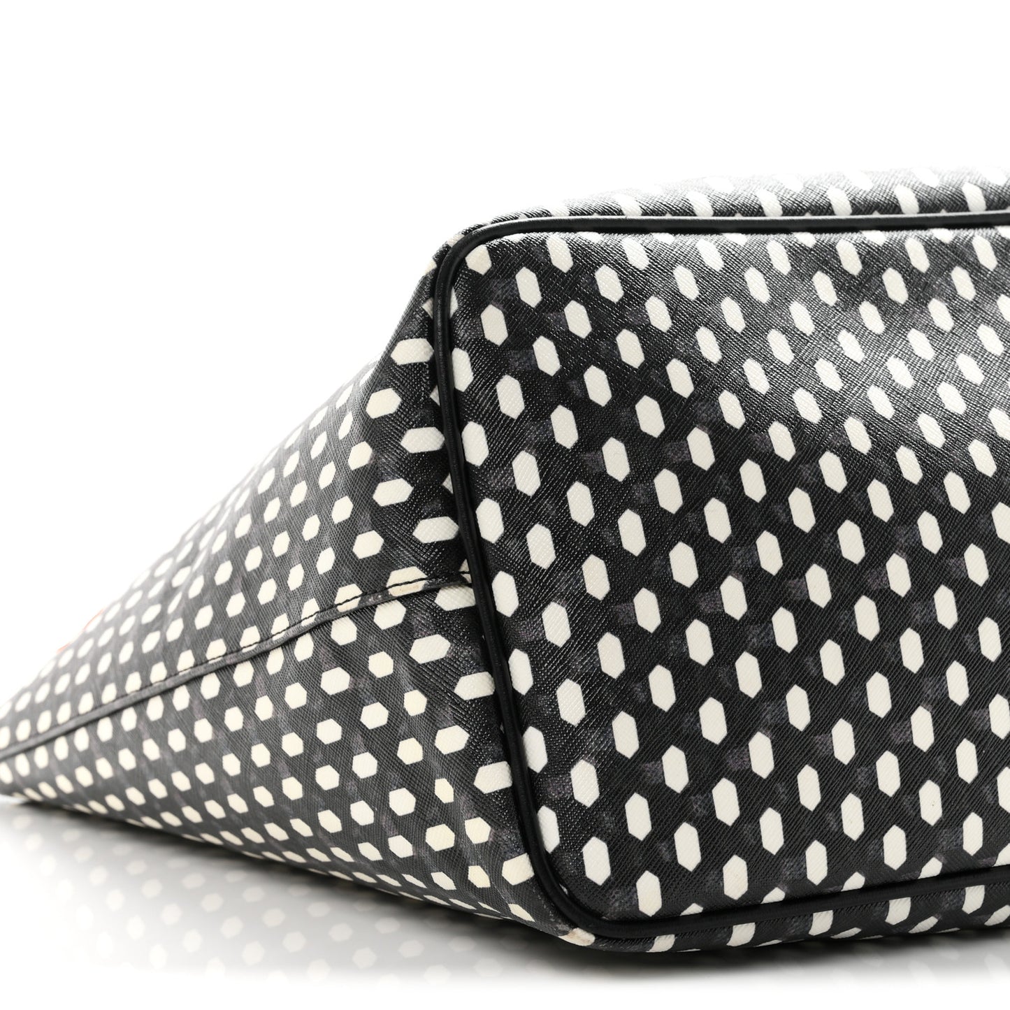 Coated Canvas Large Antigona Tote Black White
