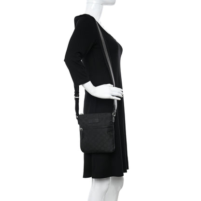 Gucci Nylon Monogram Mini Flat Messenger Bag Black 2 of 10