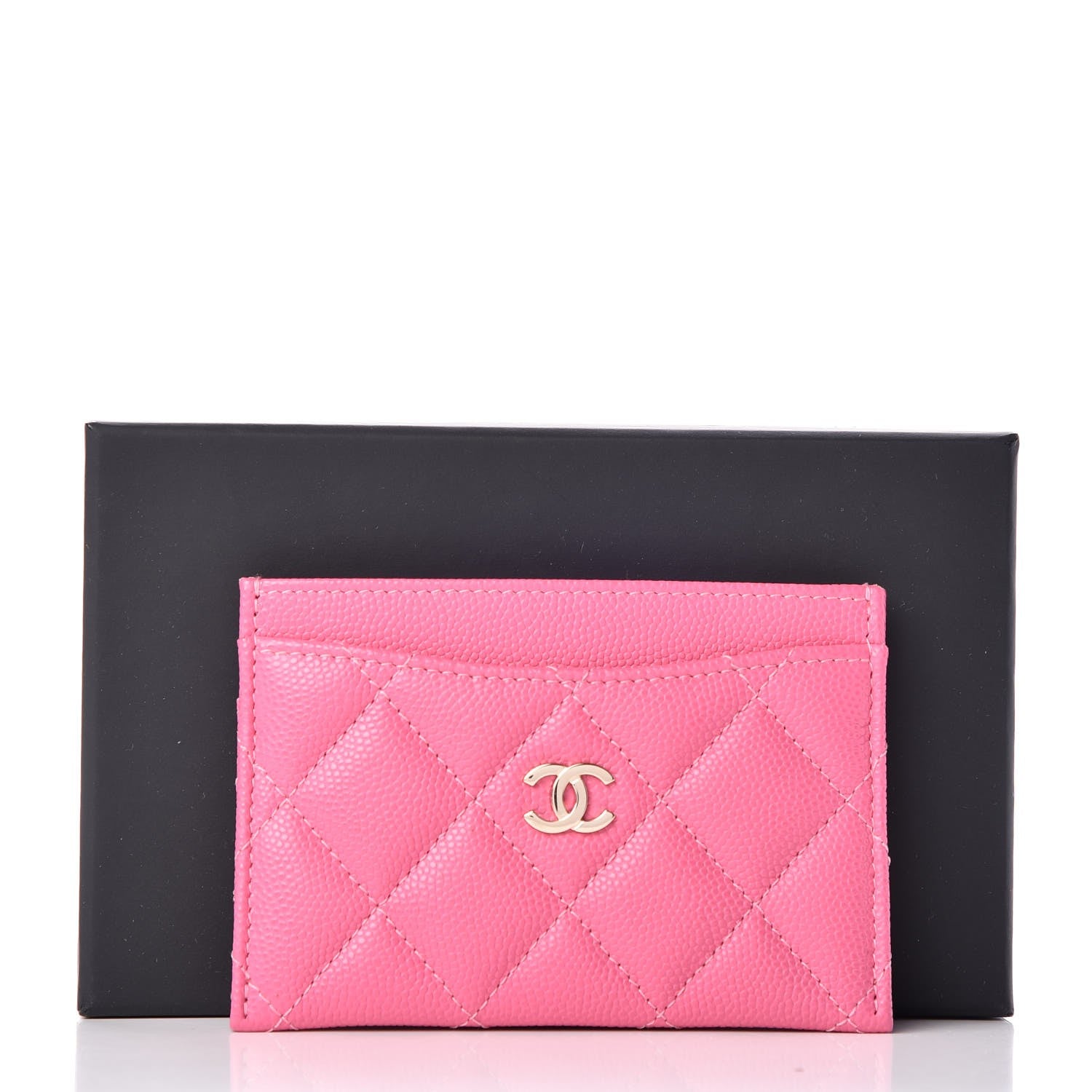 Chanel Caviar Quilted Card Holder Pink 9 of 9