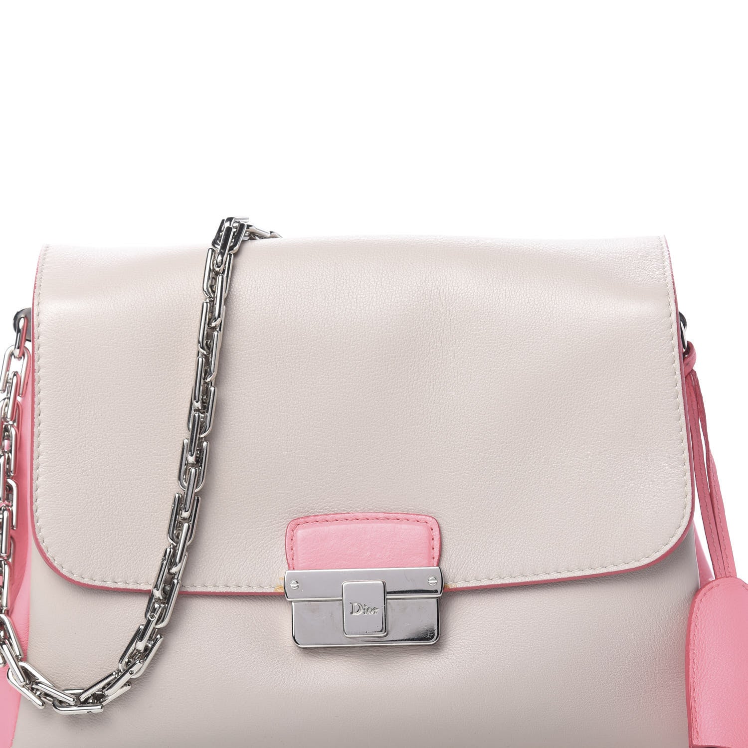 Christian Dior Calfskin Bi-Color Small Diorling Rose Candy 14 of 15