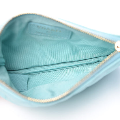 Chanel Caviar Quilted Small Cosmetic Case Light Blue 5 of 8