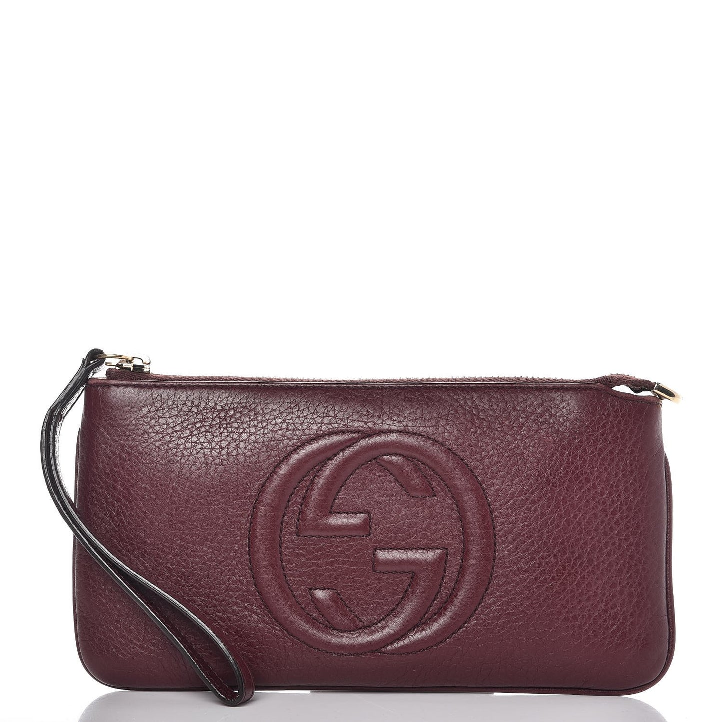 Pebbled Calfskin Soho Wristlet Scarlatto