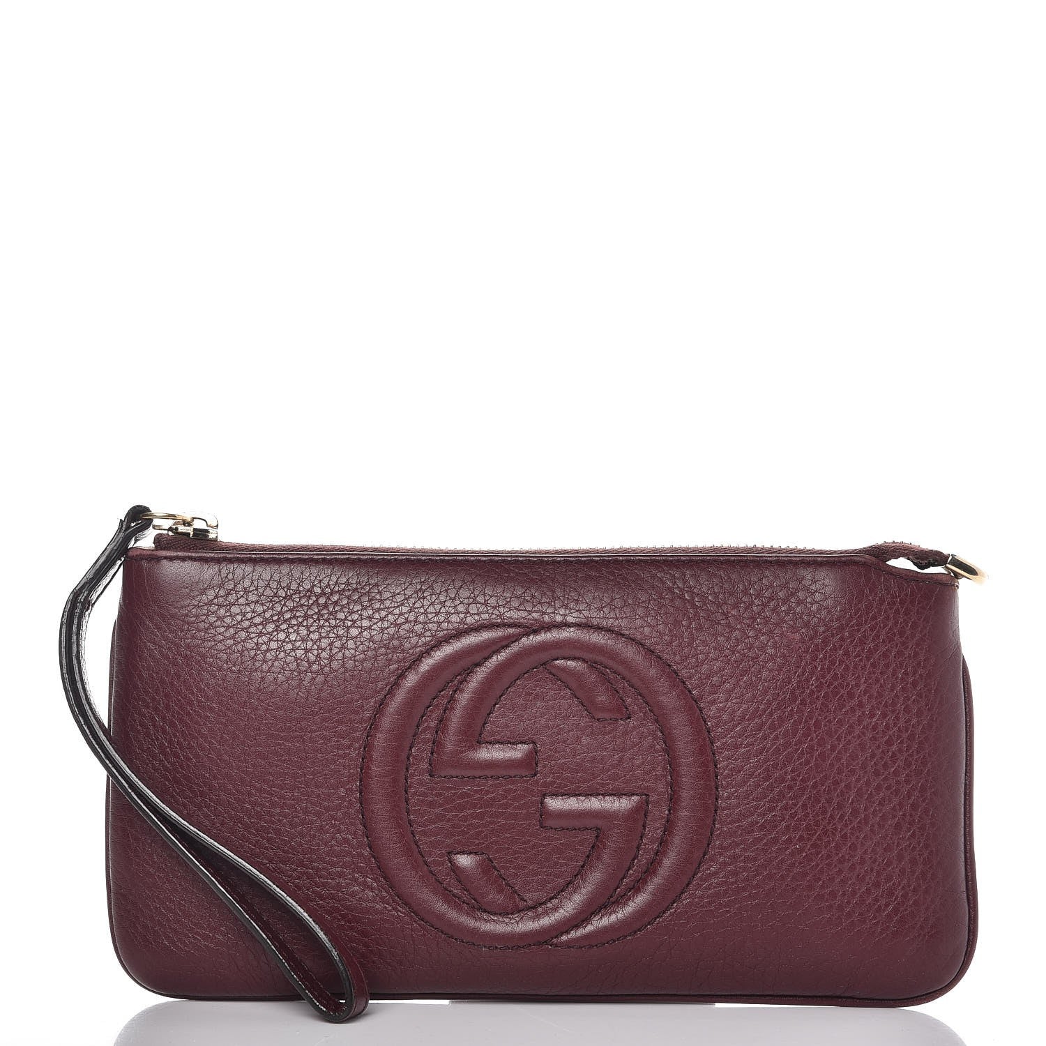 Gucci Pebbled Calfskin Soho Wristlet Scarlatto 1 of 9
