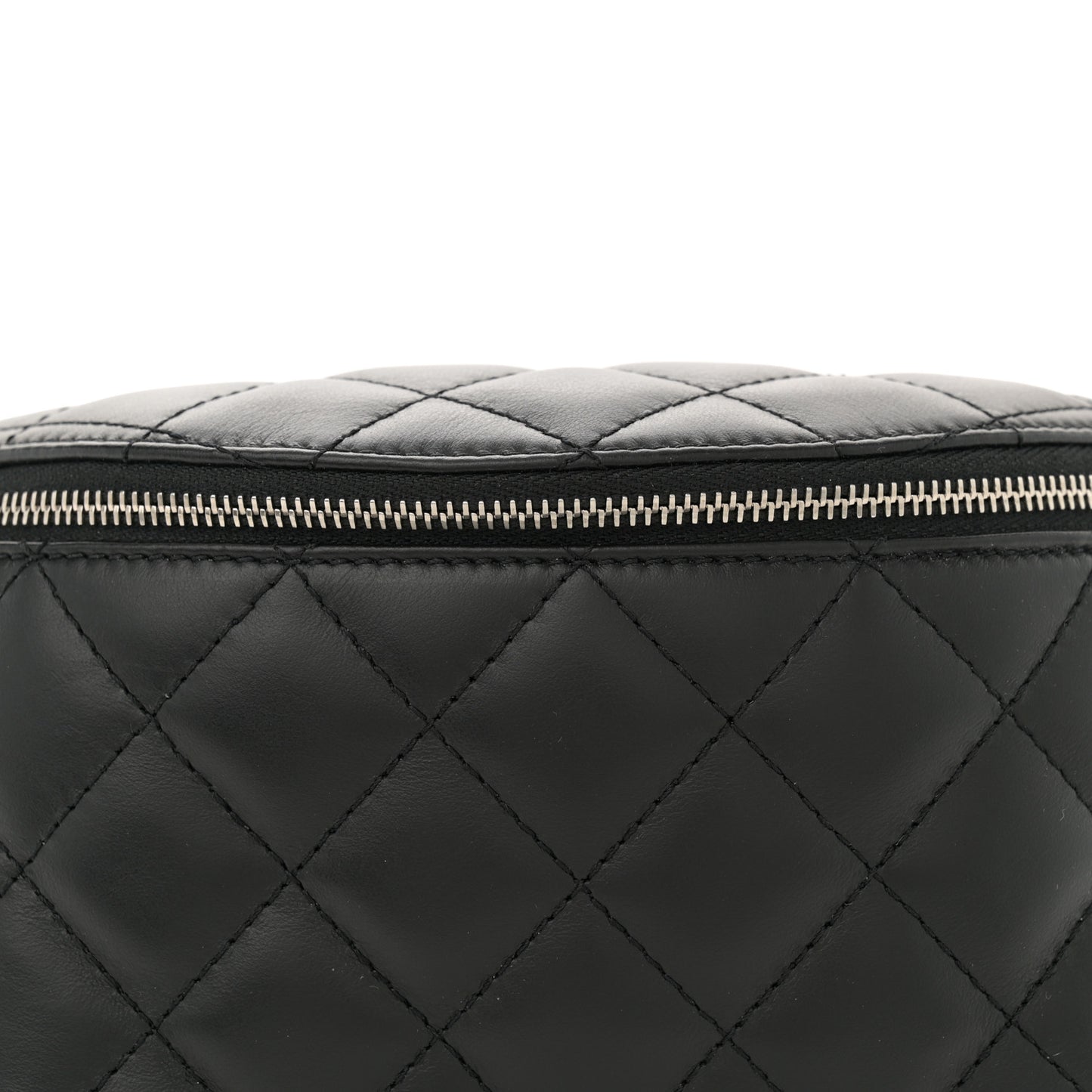 Calfskin Quilted Waist Belt Bag Black