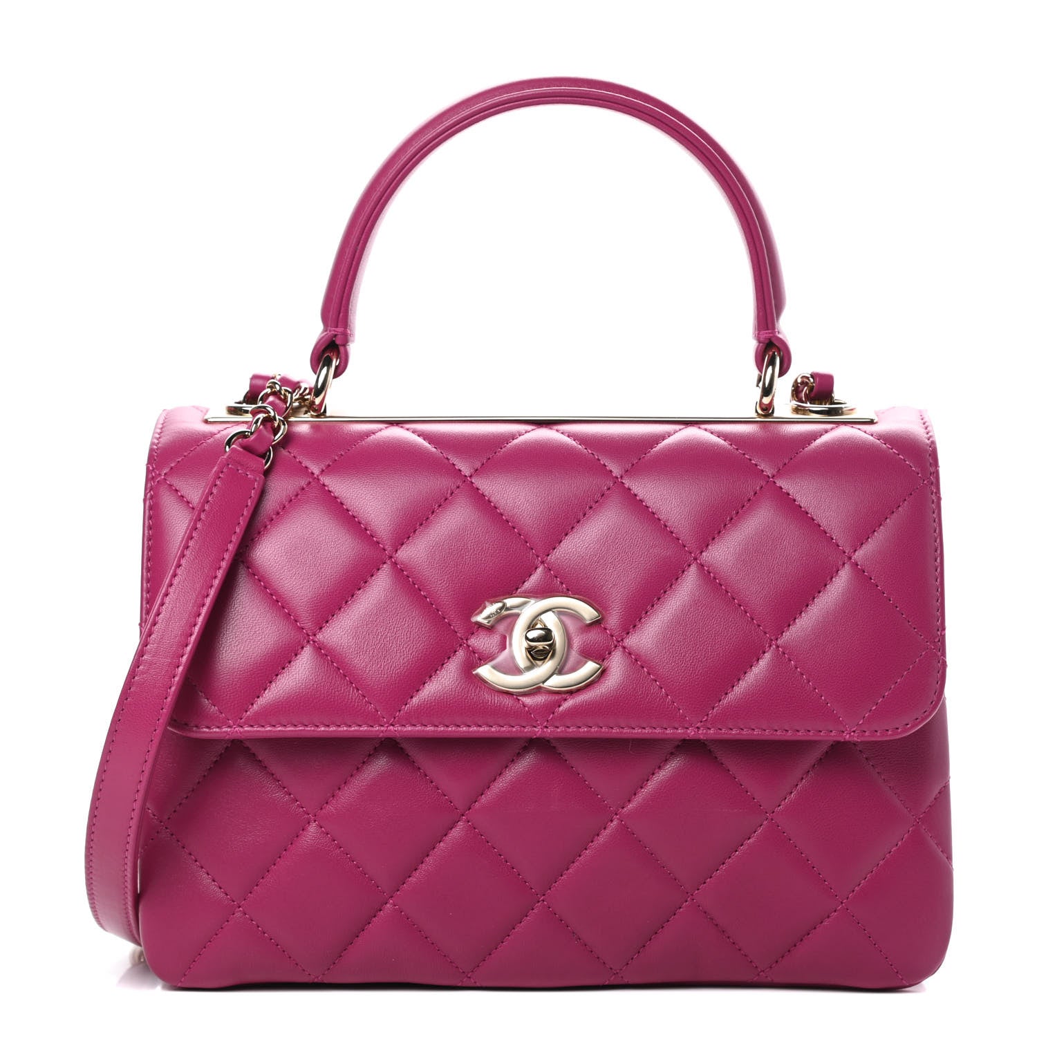 Chanel Lambskin Quilted Small Trendy CC Dual Handle Bag Dark Pink 1 of 11
