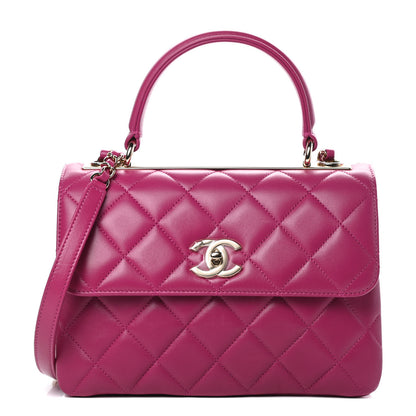 Chanel Lambskin Quilted Small Trendy CC Dual Handle Bag Dark Pink 1 of 11