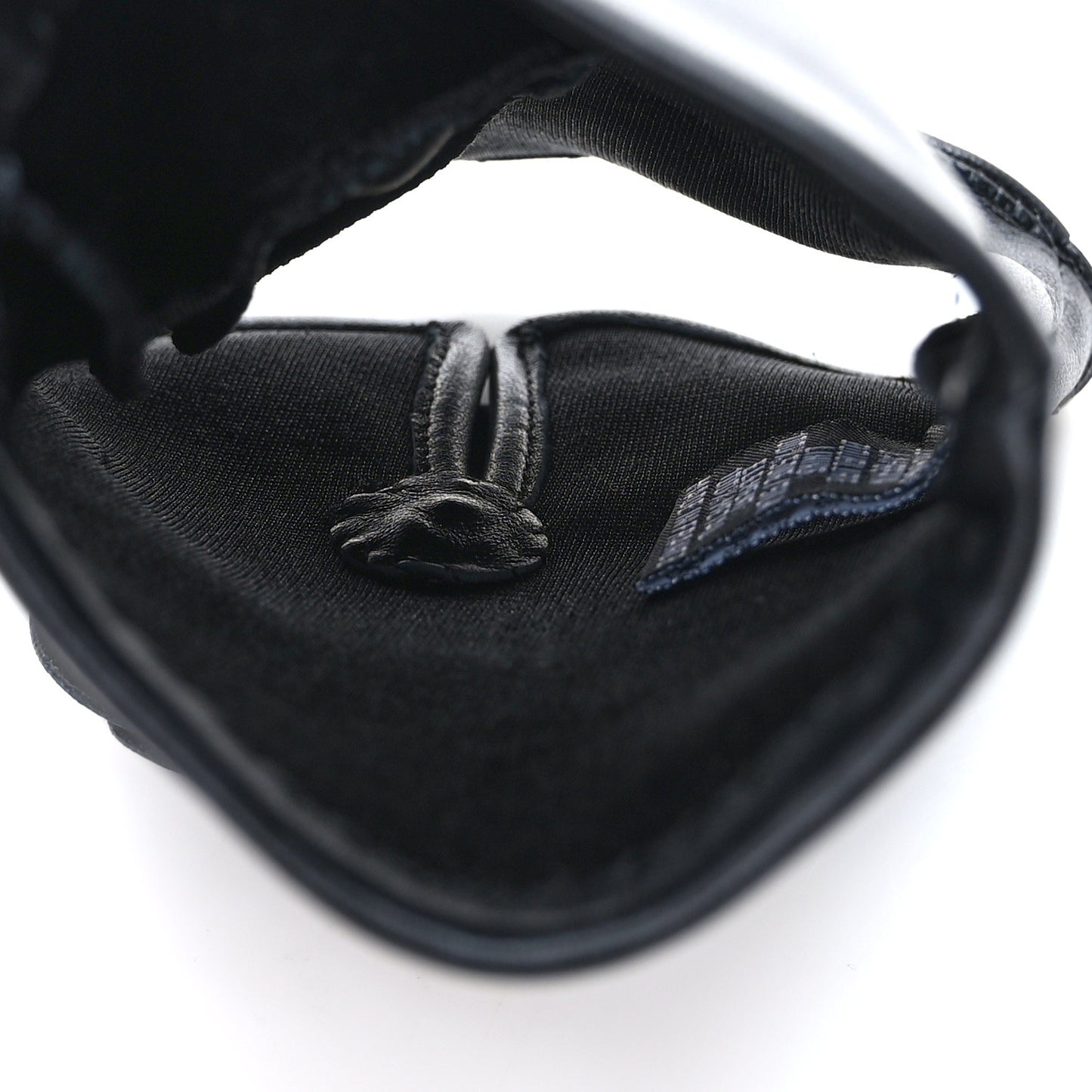 Lambskin Camellia Fingerless Gloves 8 Black