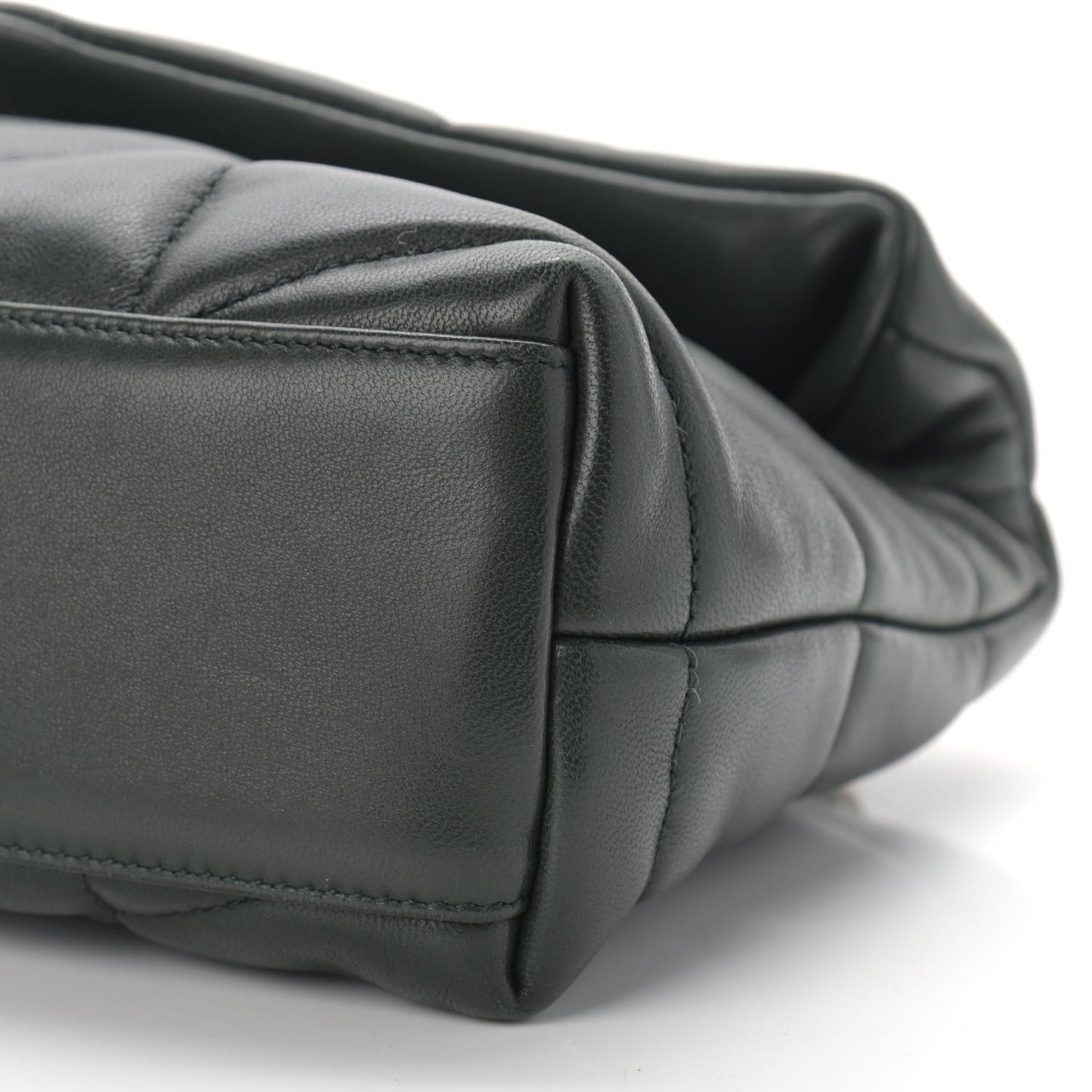 Lambskin Quilted Toy Loulou Puffer Monogram Chain Satchel Deep Green