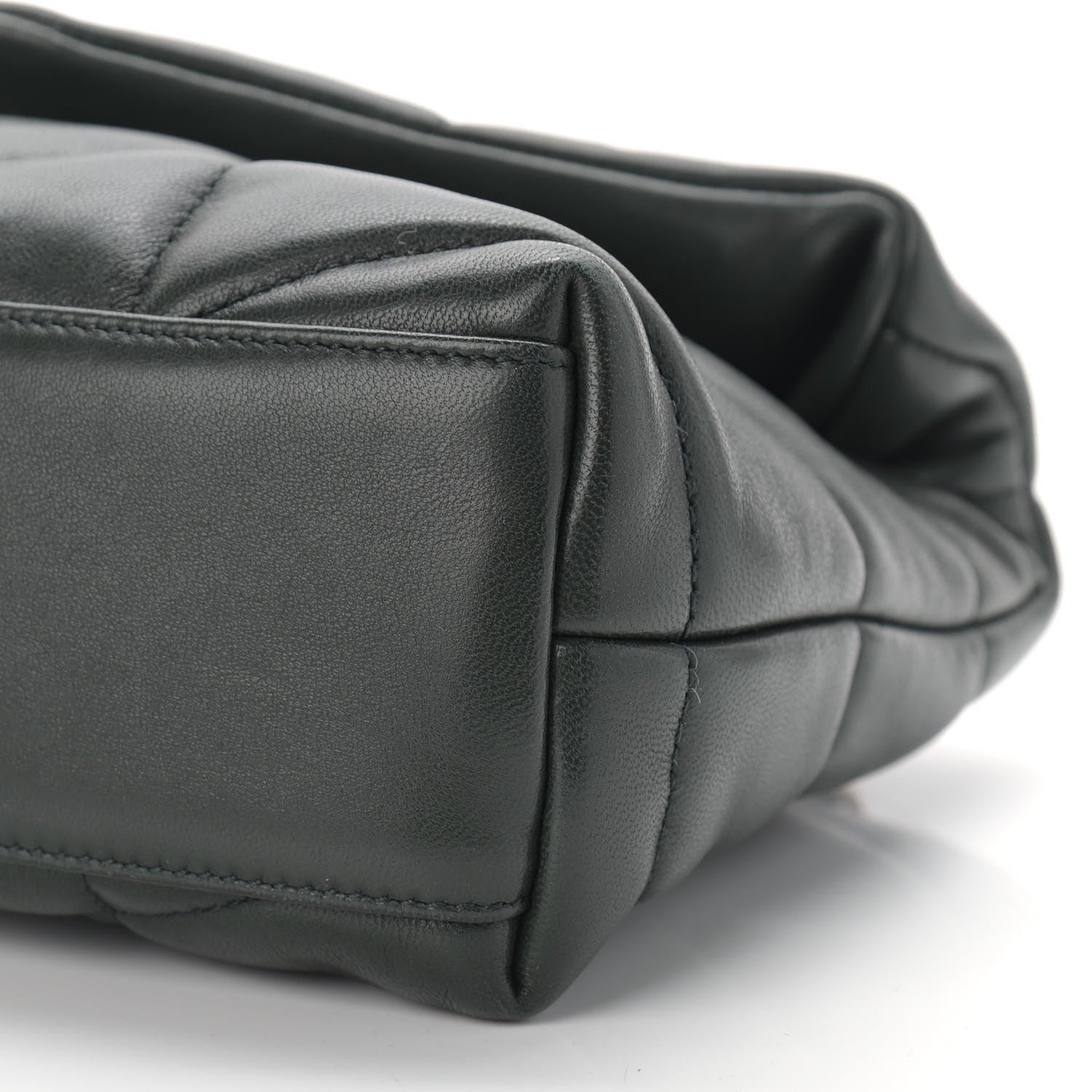 Saint Laurent Lambskin Quilted Toy Loulou Puffer Monogram Chain Satchel Deep Green 8 of 8