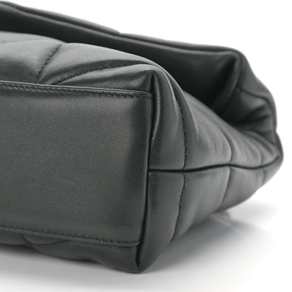 Saint Laurent Lambskin Quilted Toy Loulou Puffer Monogram Chain Satchel Deep Green 8 of 8