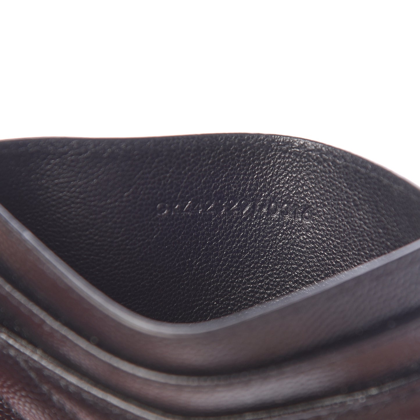 Grain De Poudre Matelasse Chevron Monogram Credit Card Case Black