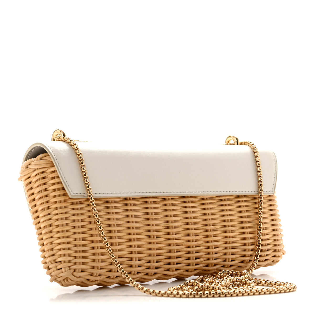 Prada Midollino City Calfskin Mini Bag Naturale White 3 of 13