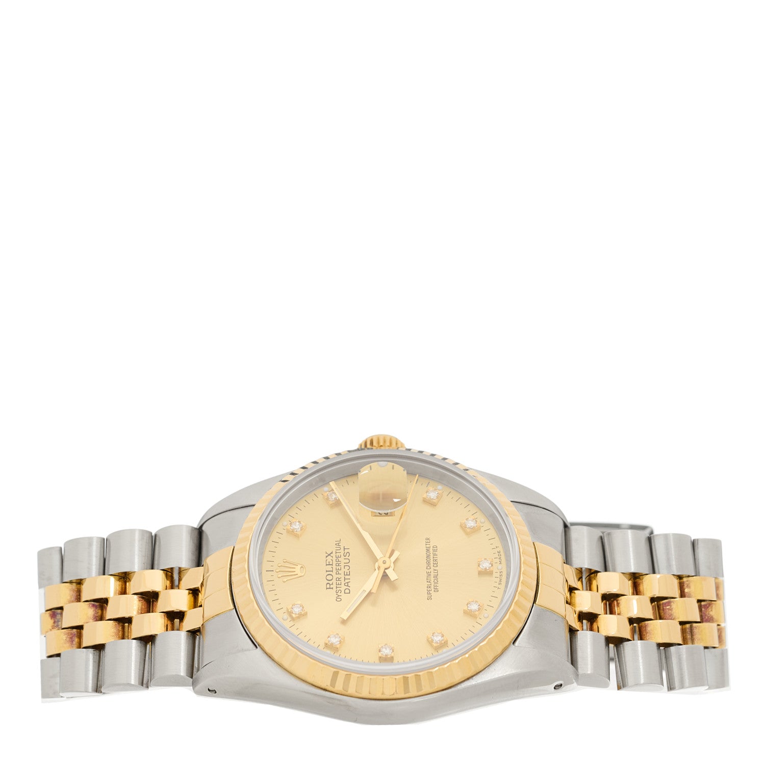 Rolex Stainless Steel 18K Yellow Gold Diamond 36mm Oyster Perpetual Datejust Watch Champagne 16233 2 of 4